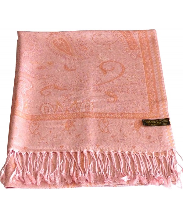 Kyelong Design 2 Ply Reversible Pashmina Shawl Scarf Wrap Stole CJ Apparel NEW - Coral Pink - CQ117YHJI7P