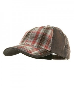 Low Profile Washed Plaid Cotton Cap - Grey W31S58A - CZ113RD5UWR