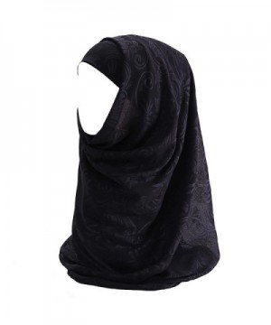 Lina & Lily Floral Chiffon Hijab Muslim Scarf - Black - CF185T5MD7H