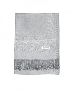 Falari Womens Double Pashmina Silver in Wraps & Pashminas