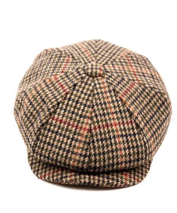 Men's Classic 8 Panel Wool Blend newsboy Snap Brim Collection Hat ...