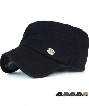 Rayna Fashion Unisex Adult Cadet Caps Military Hats Stripe Low Profile - Black - CT12ODJYFJD