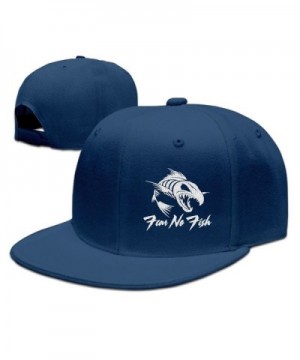 GAMMAGU Fear No Fish Embroidery Plain Baseball Hats Trucker Cap - Navy - CF189LAK9LQ