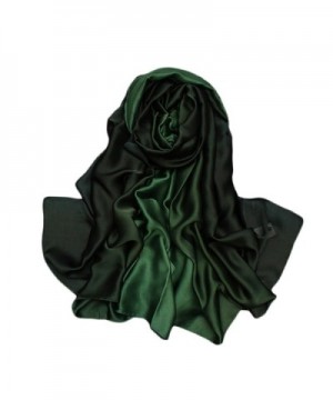 EUTERPE Women Long Silk Scarf Scarves Lightweight Shawl Wrap Gift for Her - Darkgreen - CE187KIKQS9