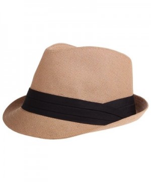 Enimay Vintage Unisex Fedora Hat Classic Timeless Light Weight - 2115 - Brown - CO185XKGQUN