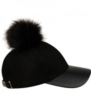 Womens Faux Fur Pom Baseball