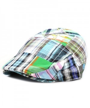 The Hat Depot New Multi Color Plaid Button Paisley Lining Newsboy Ivy Hat - Green - CW12ENVF48V