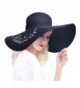 PardoBed Womens Embroidery Floppy Bucket Summer Kentucky Derby Sun Hat Lettering Straw Hat - Black - C717YZN5TQK