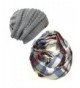 Bowbear Tartan Winter Infinity Scarf with Beanie - Gray/Burgundy + Gray - CB1863AU4MI