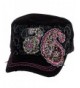 Crystal Case Womens Cotton Rhinestone Paisley Cadet Cap Hat - Black - CN11OHXPY1D