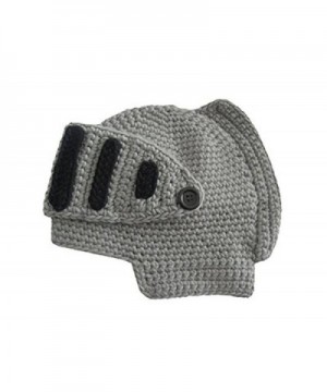 GoodCargoAlliance Knit Hair Beard Hat and Roman Knight Helmet Visor Cosplay Knit Beanie Hat - Gray - CZ186YD5YG5