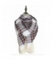 Smiry Womens Stylish Soft Winter Warm Large Tassels Plaid Wrap 55 Inches - White Coffee - CB1860MS76E