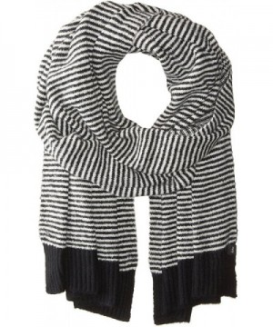 Echo Women's Soft Stretch Knit Mini Stripe Winter Scarf - Black - C81827RZ0UU