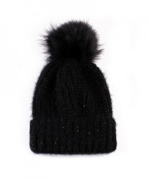 Tuscom Fashion Women Keep Warm Knitted Wool Hemming Hat - Black - CX12N8QOR57