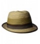 Henschel Men's Crushable Braided Strips Fedora with Contrasting Loop Band - Brown - C112H9AL9RH