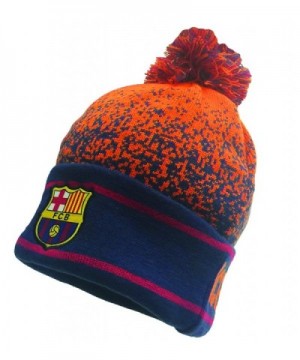 Rhinox FC Barcelona Winter Hat Beanie- Official Barcelona Beanie Orange/Navy - C7186MYM8GS