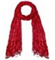 Fashion scarves for women - Solid color fashion scarf - Crinkle scarf with fringes - Red - CN17YE8SQ77