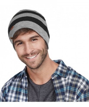 lethmik Stripe Beanie Winter Acrylic in Men's Skullies & Beanies