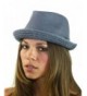 NYFASHION101 Classic Lightweight Cotton Unisex Trilby Fedora Hat - Navy - CZ12FCCY0SZ