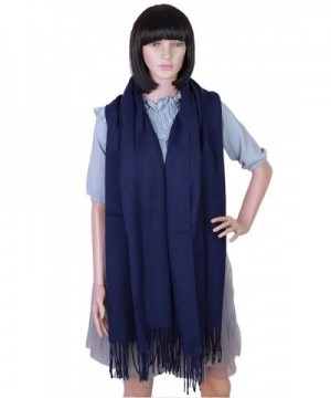 Winter Tassel Scarves Wool like dark blue