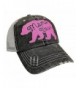 Loaded Lids Women's Mama Bear Distressed Bling Baseball Cap - Grey/Pink - CT17AZ56OXC