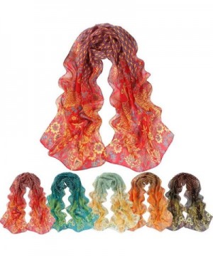 Sandistore Peacock Pattern Chiffon Scarves