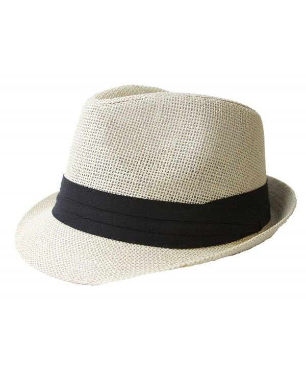 The Hatter Co. Tweed Classic Cuban Style Fedora Fashion Cap Hat - Ivory - CL112X0GIFN