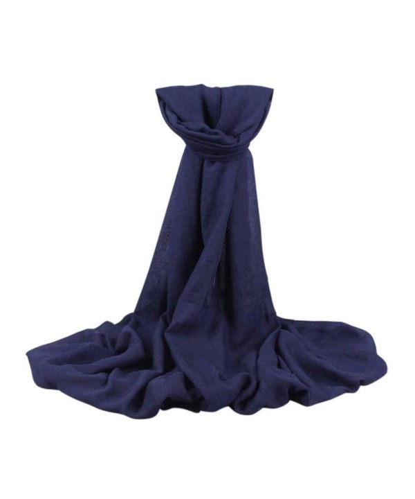 Inkach Women Long Wrap Shawl Scarf Scarves Stole - Navy - C412N3XZPNS