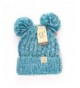 Crane Clothing Co. Women's Kids Double Pom CC Beanies - Teal - CI1859OICWY