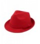 Women's Deluxe 100% Wool Solid Color Fedora Hat - Different Colors - Red - CJ1260W212X