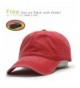 Vintage Washed Dyed Cotton Twill Low Profile Adjustable Baseball Cap - Red - CF12EFFZMYB