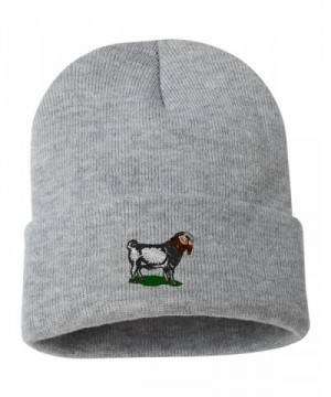 Boer Goat Custom Personalized Embroidery Embroidered Beanie - Silver - C812NFEC7TE