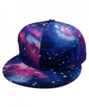 Galaxy Space Sky Snapback Pair Fashion Embroidered Snapback Caps Adjust Hat - Black & Purple - CQ18369SI2N