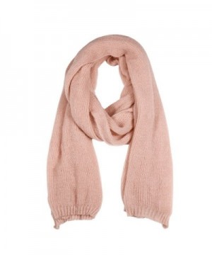 Winter Large Thick Knitted Scarf -RiscaWin Knit Wrap Chunky Warm Shawl Pure Color Long Scarf(Pink) - CN1850L4KHO