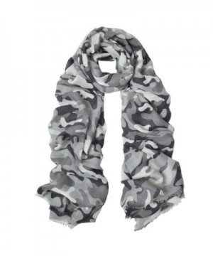 IvyFlair Soft Lightweight Unique Camouflage Patterned Scarf Shawl Wrap - Grey - C8182A4MHSI