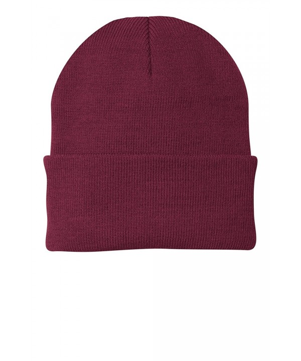 Port & Company Men's Knit Cap - Maroon - C7114V1UX9J