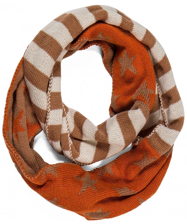 Aoloshow American Flag Scarf Infinity Knit Necktie Warmer - A Orange-White&Khaki - CQ126P6ZNUL