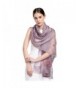 Confidanilin Women's 50% Silk + 50% Cashmere Flower Pattern Long Shawls Stoles Scarfs - Lavender - CN185I3DT2L