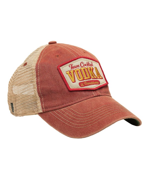 TEAM COCKTAIL Vodka Is Awesome Mesh Trucker Hat - Cardinal Hat (Red w/ Gold) - CV11MW1TVLB