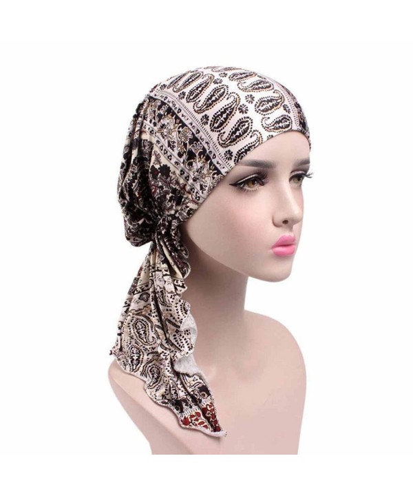 Highpot Women Fashion Printed Cancer Chemo Hat Beanie Scarf Turban Head Wrap Cap - G - CJ184SCMOX0