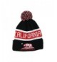 California Republic Fleece Lined Beanie With Pom Pom(More colors) - Black/Red - CV129KD3PDX