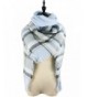Zando Blanket Scarves Tartan Winter - Blue White Winter Scarf - CQ1863EA0XD