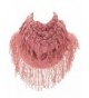 Women's Knit Tubular Fringed Infinity Scarf - Dusty Rose - CF11OGB2OJV