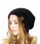 NYFASHION101 Unisex Multicolor Warm Cable Knit Thick Beanie Cap - Black/Gray - CL1252HVH9F