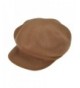 ZLYC Women Wool Felt Octagonal Hat Newsboy Cabbie Beret Cap with Visor Brim - Camel - CS12N27S7N2