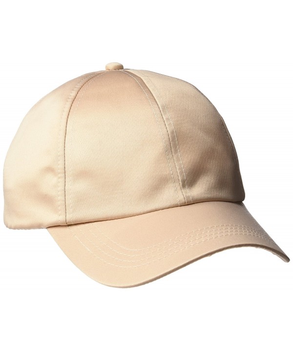 D&Y Women's Satin Baseball Cap - Beige - CD12NYU818C