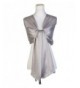 World of Shawls Silky Iridescent Scarf Maxi Wrap Stole Wedding Bridal Party Prom - Silver - C212JB9DMOX