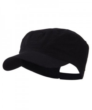 Big Size Adjustable Cotton Ripstop Army Cap - Black (For Big Head) - C911E8U8YKD