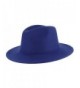 Gemvie Men's Warm Wool Blend Dent Trilby Flat Brim Fedora Hat - Blue - C8186RG79RH