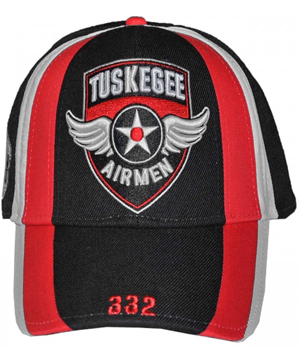 TUSKEGEE AIRMEN RED TAILS HAT 332ND AIR FORCE BLACK HISTORY CAP - TUSKEGEE Wings Red Blk Wht - CA129SHLVTV